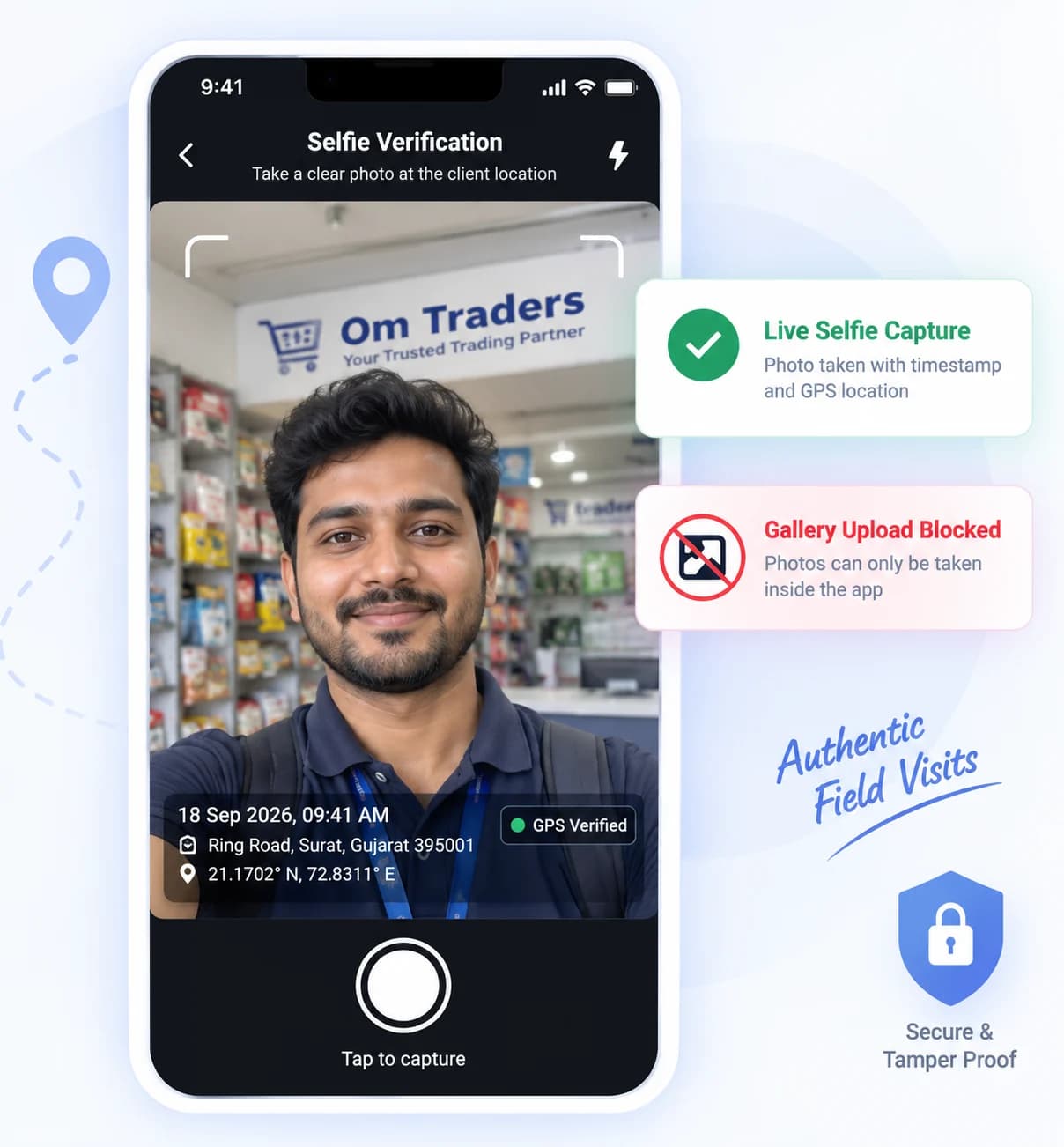 Live Selfie Verification Screen